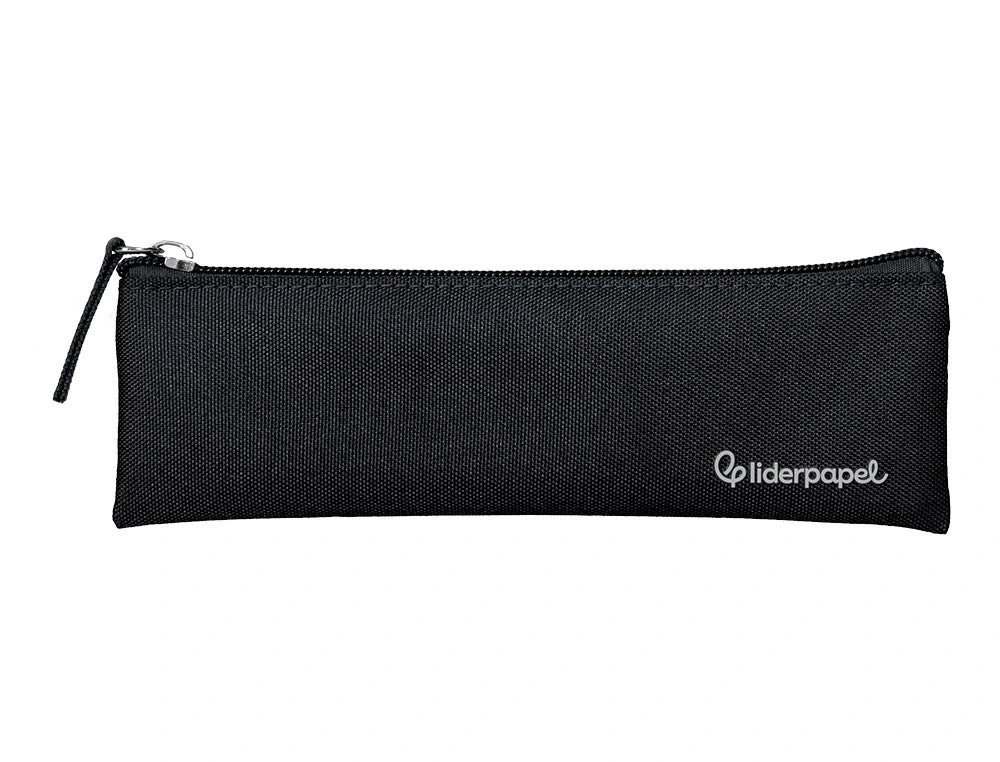 Estuche portatodo liderpapel plano estrecho una cremallera 200x60mm