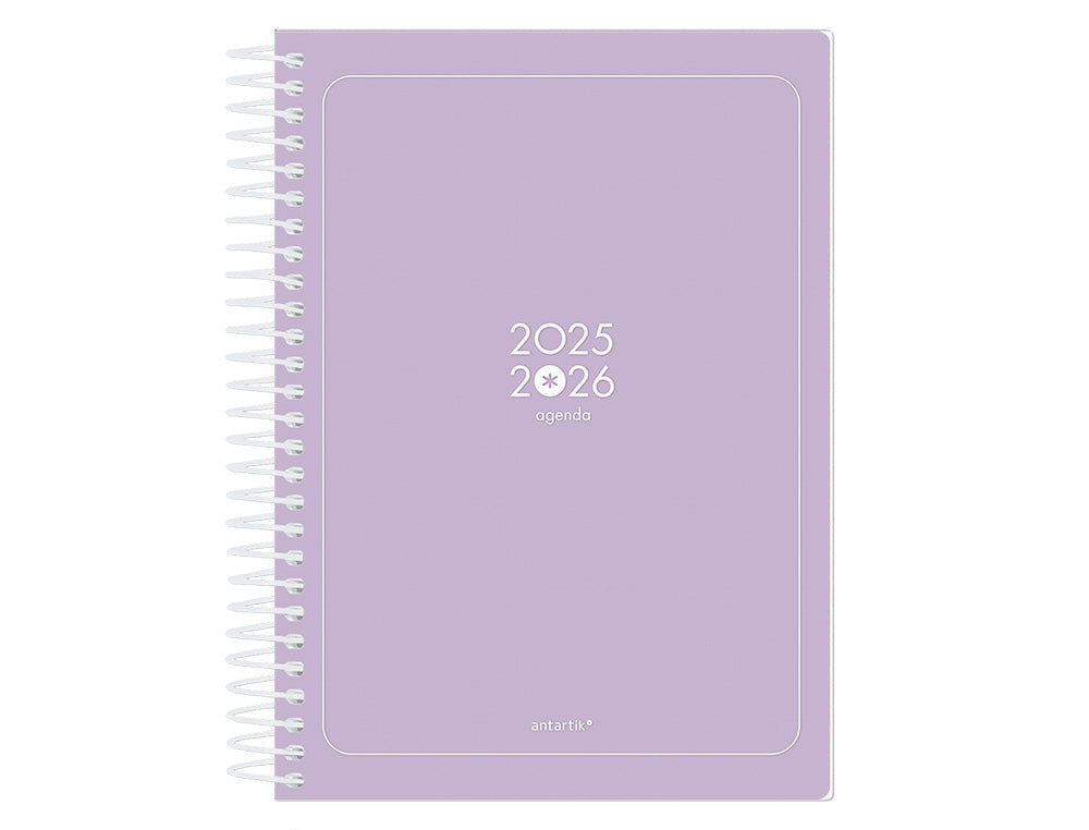 Agenda escolar antartik 25-26 espiral essentials dia pagina a5 bilingüe papel fsc 80 gr