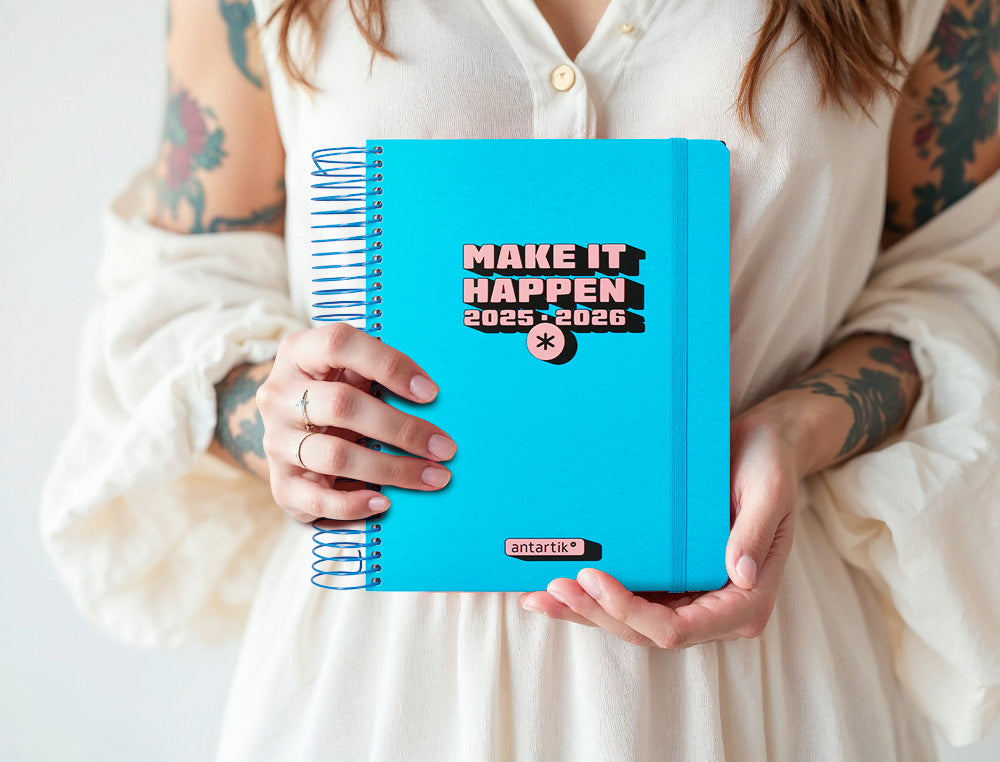 Agenda escolar antartik 25-26 espiral neon dia pagina a5 bilingüe papel fsc 80 gr