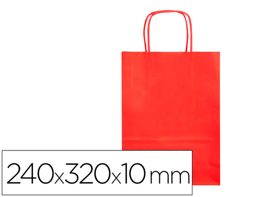 Bolsa papel q-connect celulosa s con asa retorcida 240x320x10 mm