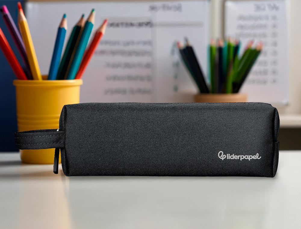 Estuche portatodo liderpapel classic rectangular con asa 210x70mm