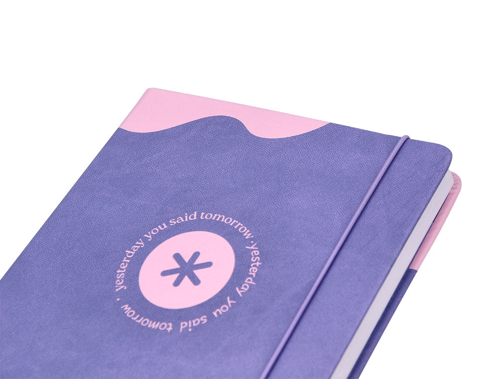 Agenda escolar antartik 25-26 encuadernada go! simil piel morado semana vista a5 bilingüe papel fsc 80 gr