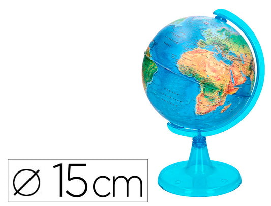 Globo terraqueo liderpapel mapa fisico diametro 15 cm