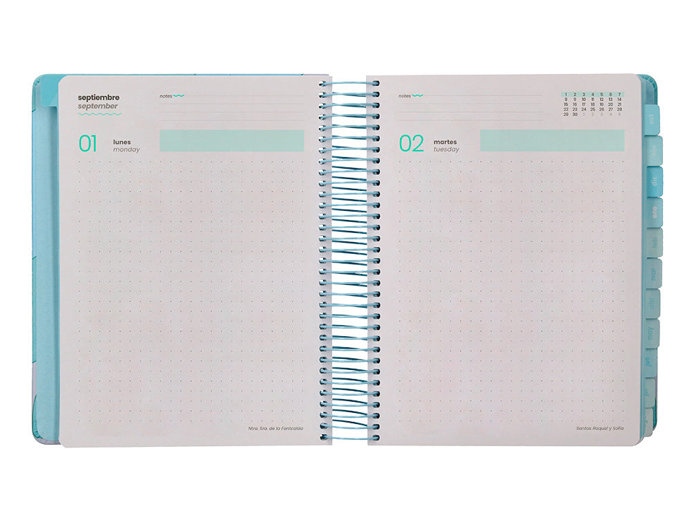 Agenda escolar liderpapel 25-26 espiral zante dia pagina a5 bilingüe papel fsc 80 gr