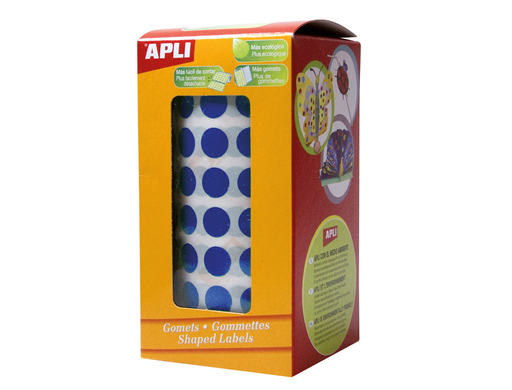 Gomets autoadhesivos circulares 20mm rollo de 1770 unidades