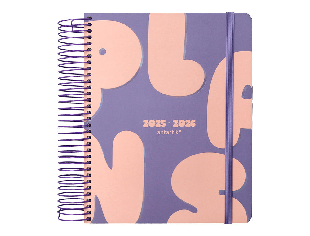 Agenda escolar antartik 25-26 espiral plans dia pagina a5 bilingüe papel fsc 80 gr