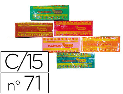 Plastilina jovi 71 tamaño mediano caja de 15 unidades colores surtidos