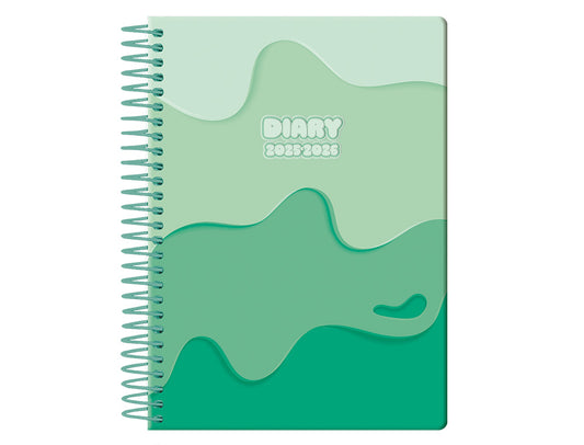 Agenda escolar liderpapel 25-26 espiral melting semana vista a5 bilingüe papel fsc 80 gr