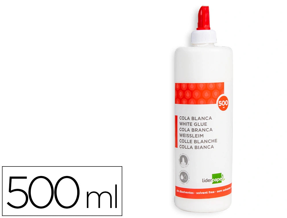 Pegamento cola blanca lavable liderpapel bote de 500 ml