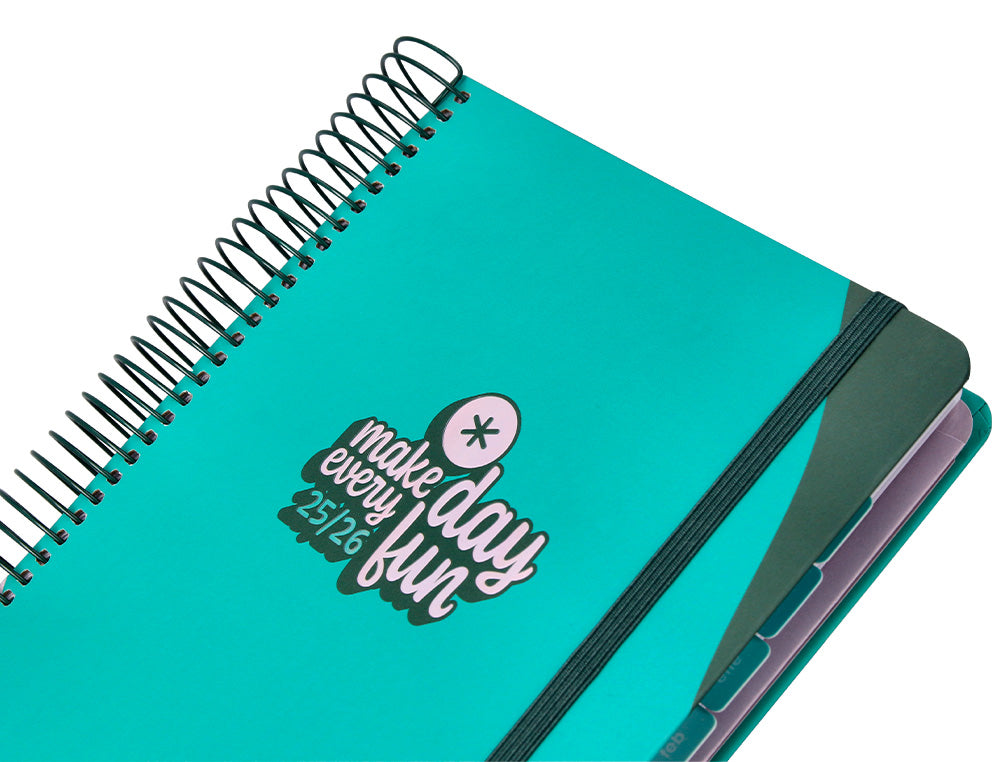 Agenda escolar antartik 25-26 espiral fun day fucsia dia pagina a5 bilingüe papel fsc 80 gr