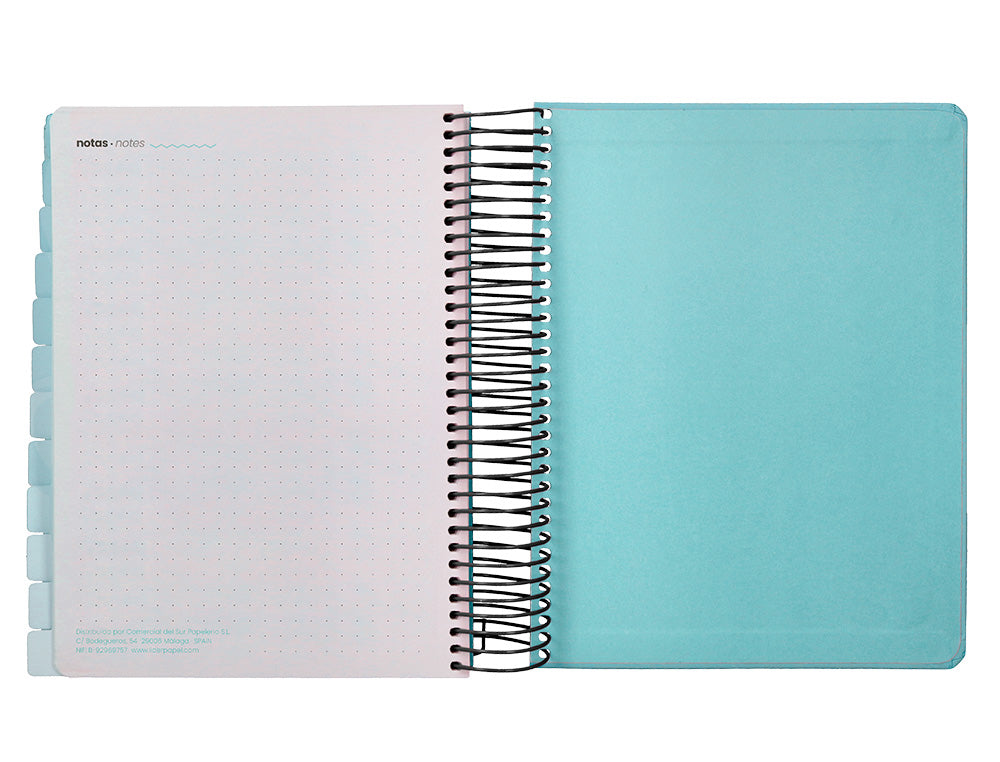 Agenda escolar liderpapel 25-26 espiral patterns triangulos dia pagina a5 bilingüe papel fsc 80 gr