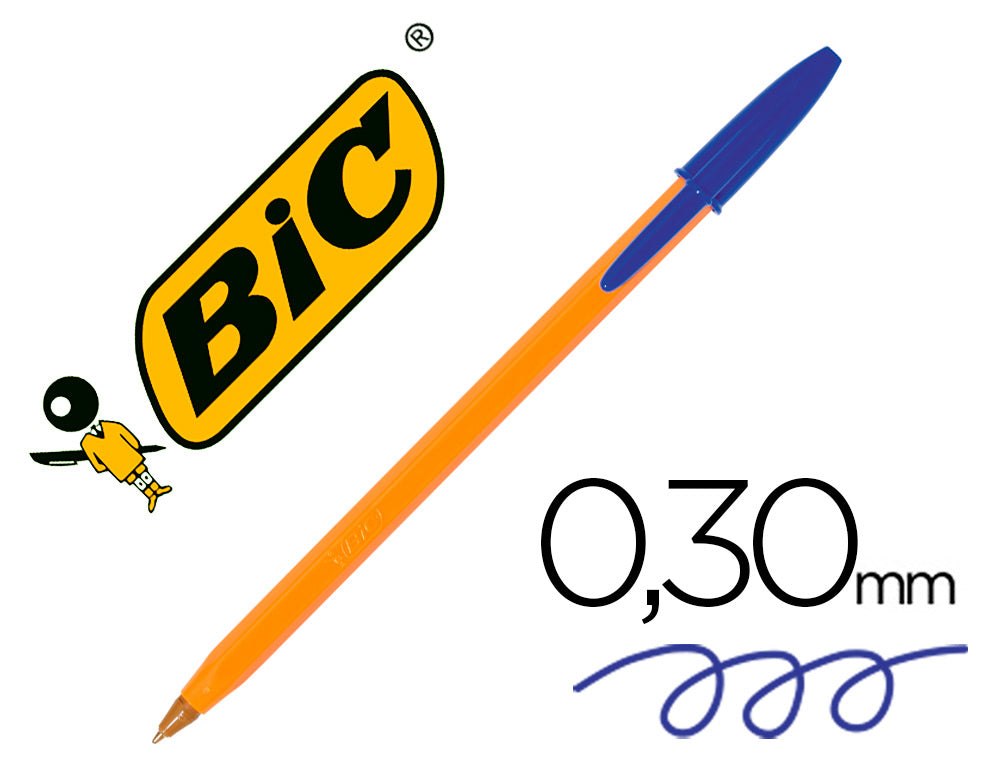 Boligrafo bic naranja fine original