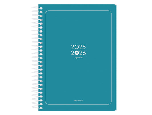 Agenda escolar antartik 25-26 espiral essentials dia pagina a5 bilingüe papel fsc 80 gr