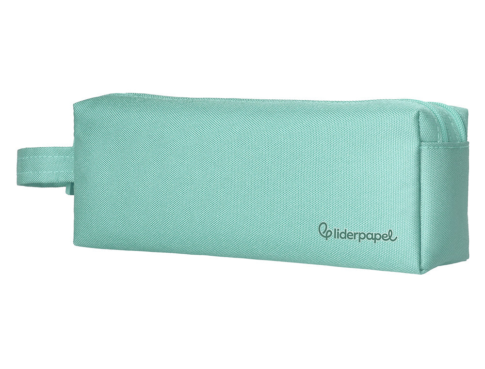 Estuche portatodo liderpapel classic rectangular con asa 2 cremalleras 210 x80mm 