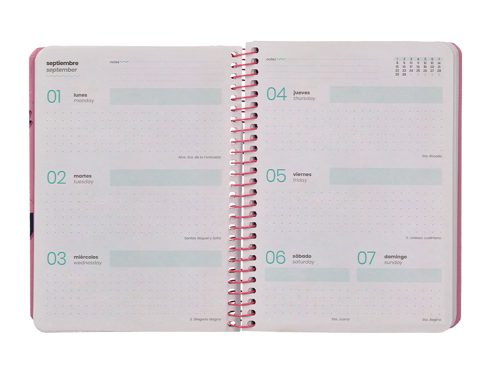Agenda escolar liderpapel 25-26 teens patterns abstract pattern semana vista a6 bilingue papel fsc 80 gr