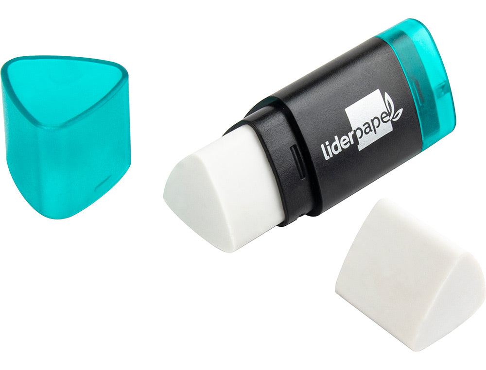 Repuesto goma liderpapel triangular con sacapuntas blister de 2 unidades