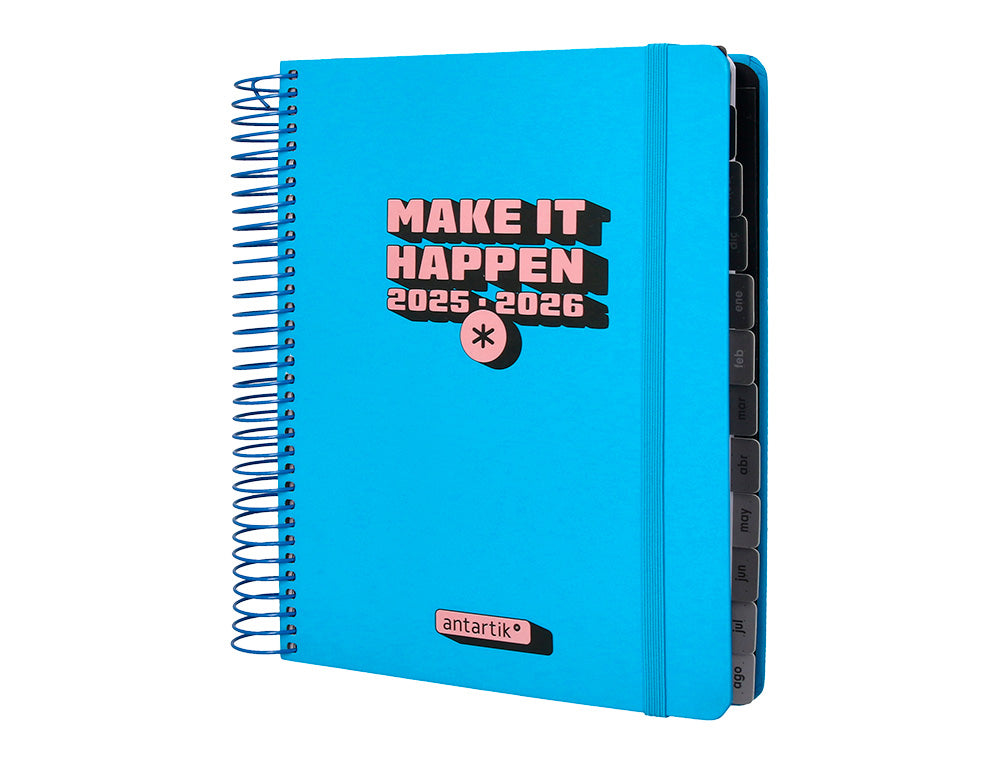 Agenda escolar antartik 25-26 espiral neon dia pagina a5 bilingüe papel fsc 80 gr