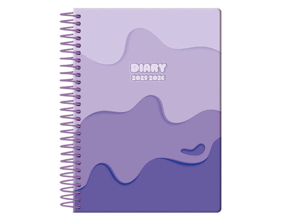 Agenda escolar liderpapel 25-26 espiral melting semana vista a6 bilingüe papel fsc 80 gr