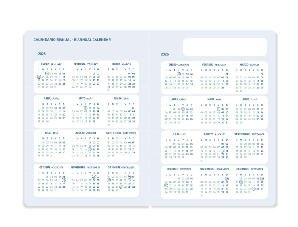 Agenda escolar liderpapel 25-26 espiral personalizable dia pagina a5 bilingüe papel fsc 70 gr