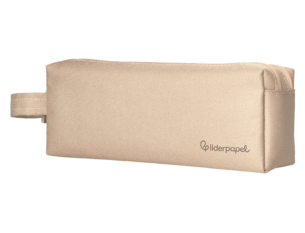 Estuche portatodo liderpapel classic rectangular con asa 2 cremalleras 210 x80mm 