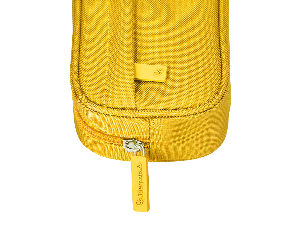 Estuche portatodo liderpapel classic ovalado 2 cremalleras con bolsillo delantero 210x90mm