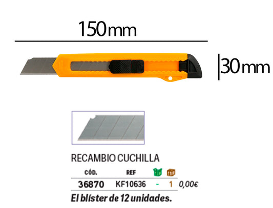 Cuter q-connect plastico ancho cuchilla 18 mm xd-11 blister 1 unidad