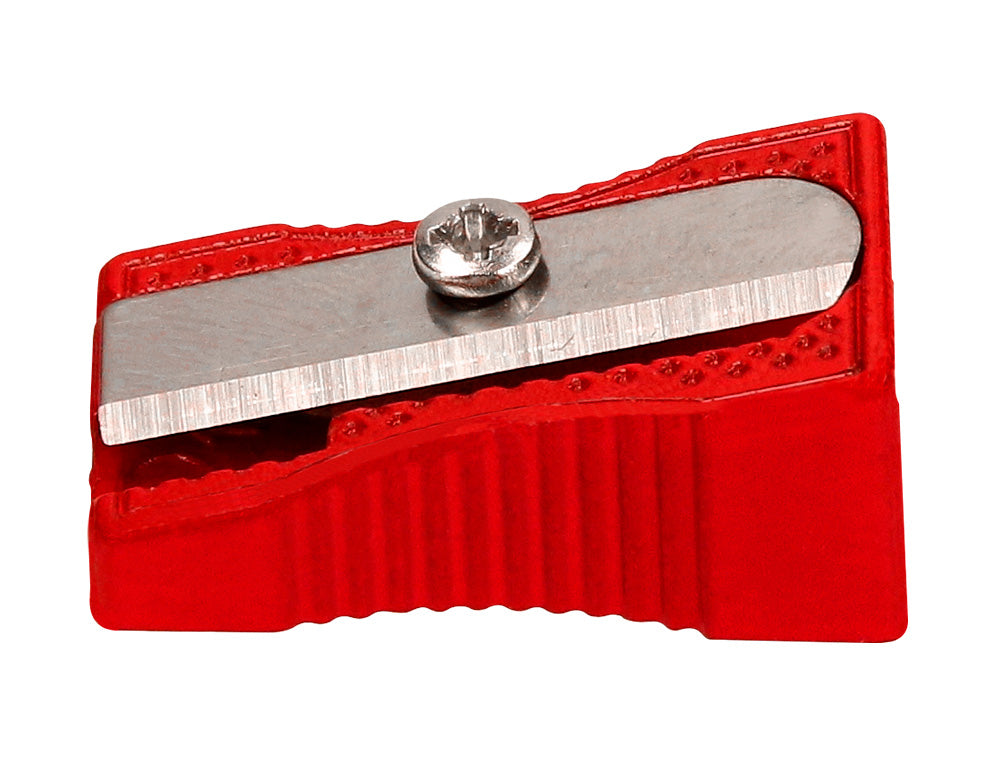 Sacapuntas liderpapel metalico cuña 1 uso color rojo