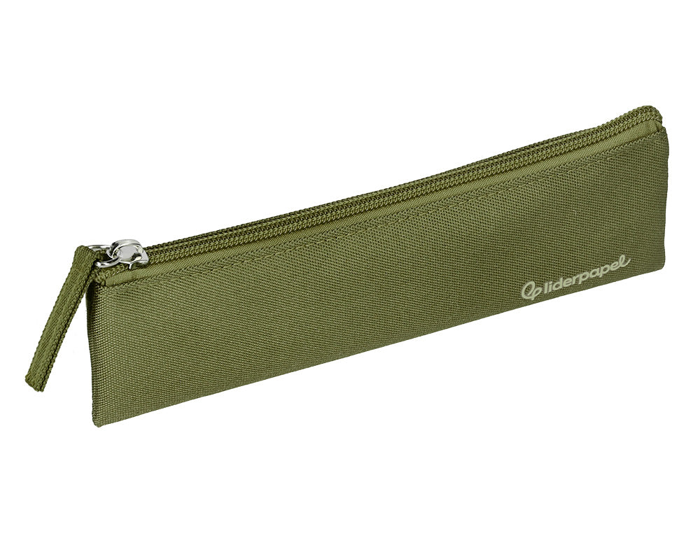 Estuche portatodo liderpapel plano estrecho una cremallera 200x60mm