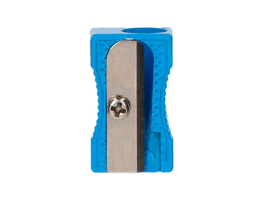Sacapuntas liderpapel metalico cuña 1 uso color azul