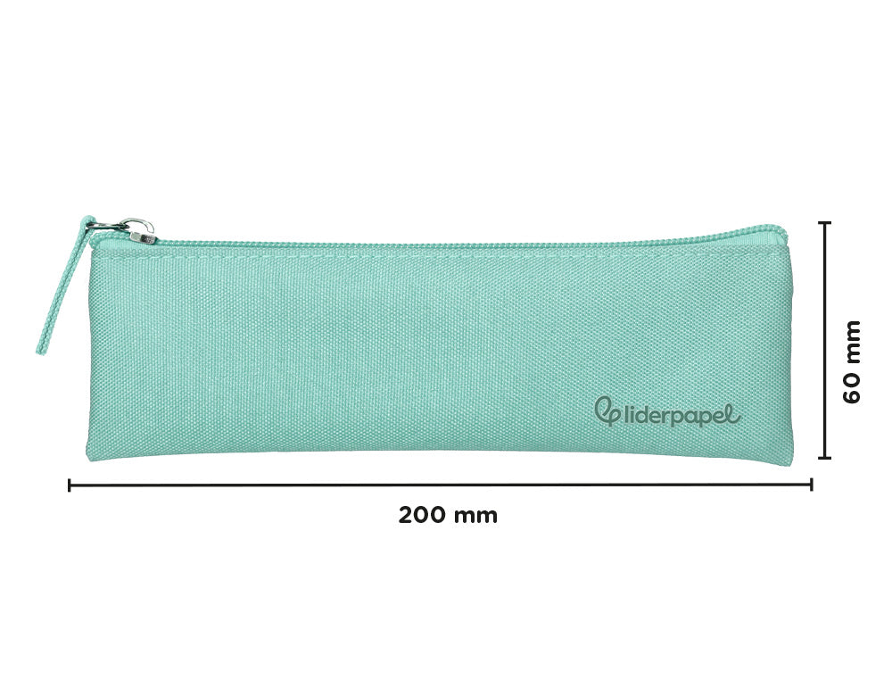 Estuche portatodo liderpapel plano estrecho una cremallera 200x60mm
