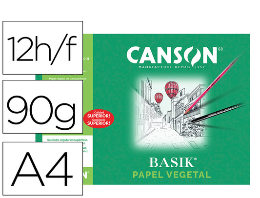 Papel vegetal guarro din a4 90-95 gr minipack de 12 hojas