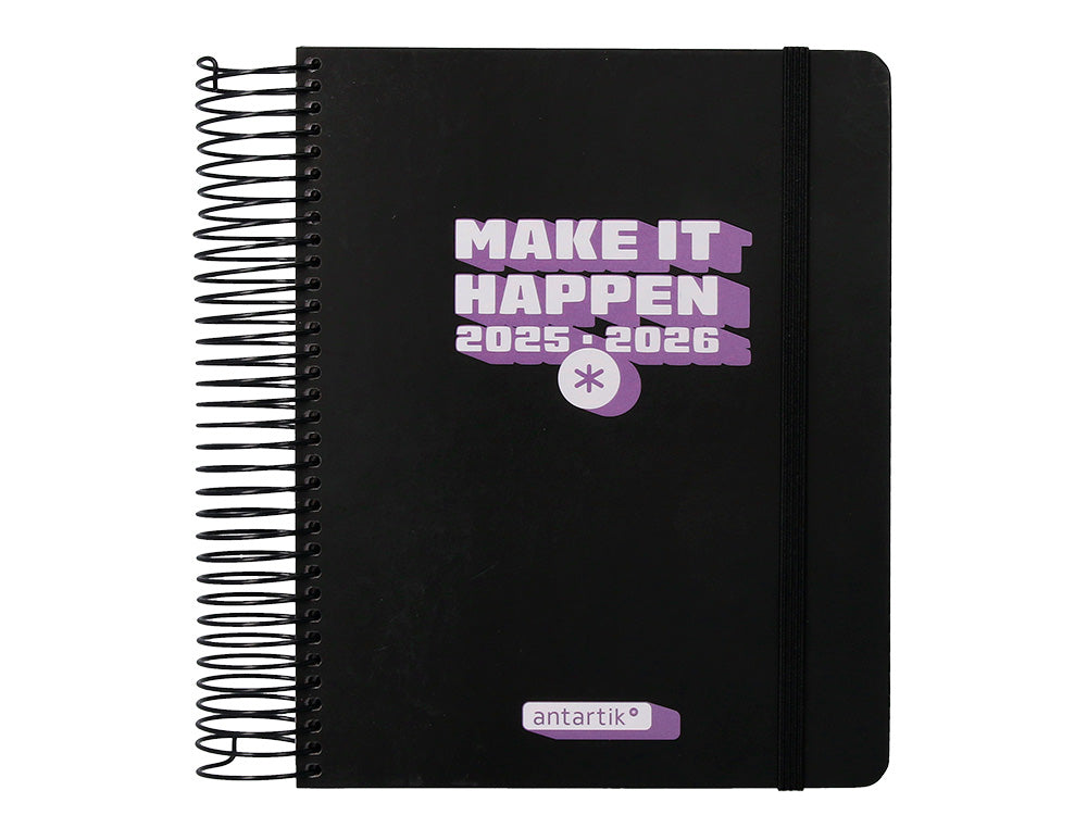 Agenda escolar antartik 25-26 espiral neon dia pagina a5 bilingüe papel fsc 80 gr