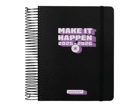 Agenda escolar antartik 25-26 espiral neon dia pagina a5 bilingüe papel fsc 80 gr