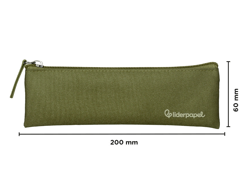 Estuche portatodo liderpapel plano estrecho una cremallera 200x60mm