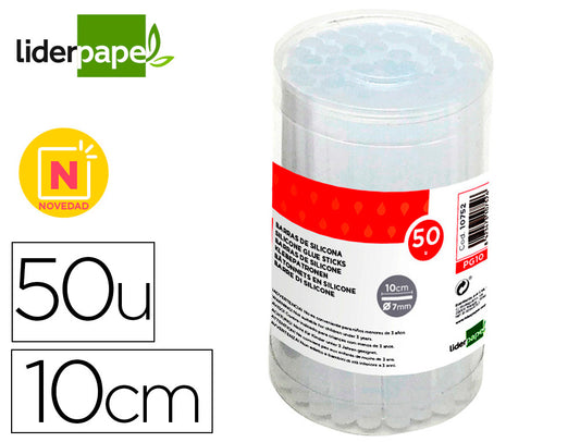 Barra termofusible liderpapel de 7 mm de diametro x 100 mm de alto caja de 50 unidades