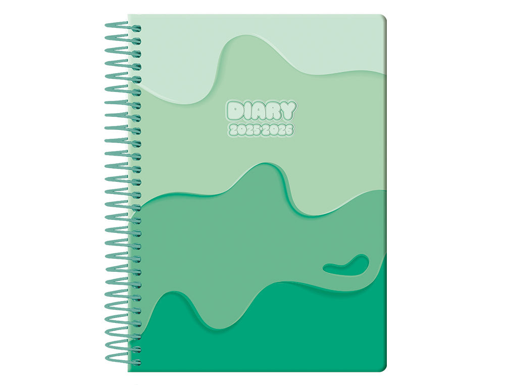 Agenda escolar liderpapel 25-26 espiral melting semana vista a6 bilingüe papel fsc 80 gr