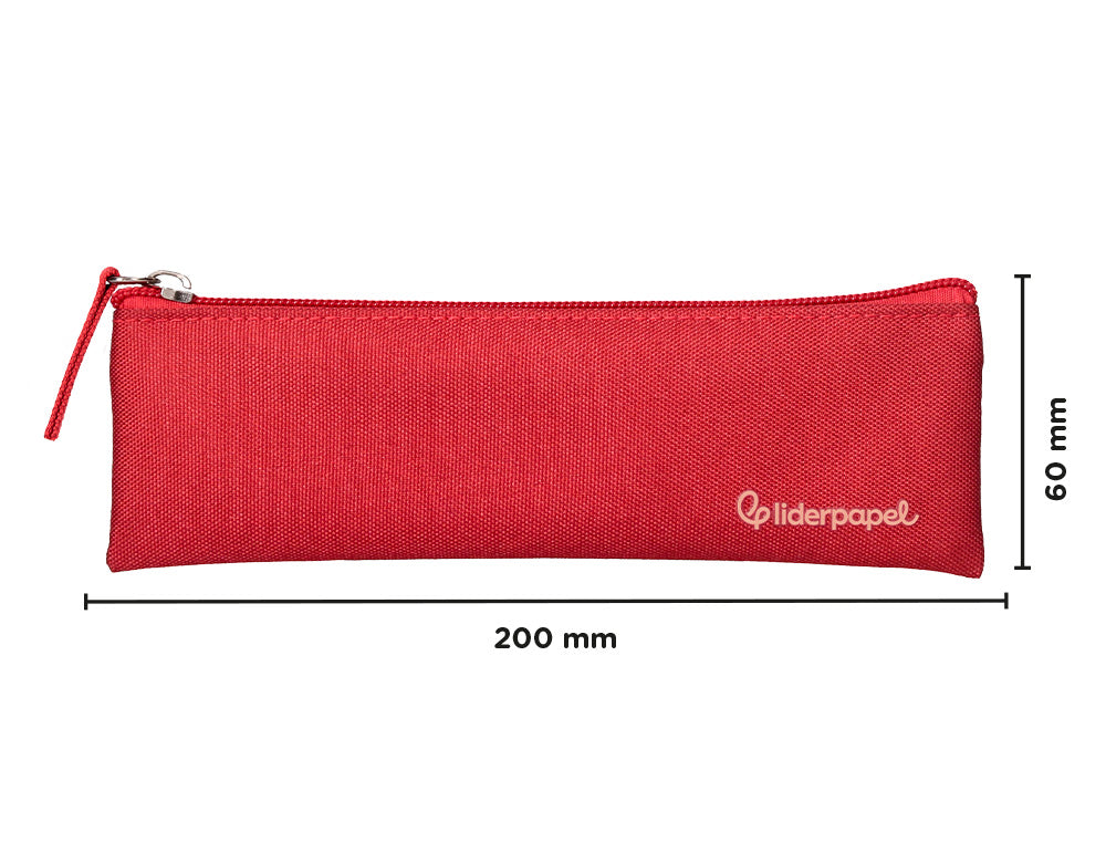 Estuche portatodo liderpapel plano estrecho una cremallera 200x60mm