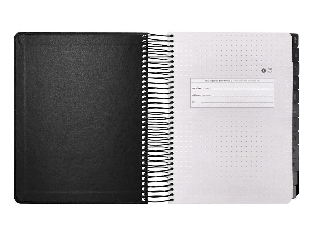 Agenda escolar antartik 25-26 espiral neon dia pagina a5 bilingüe papel fsc 80 gr