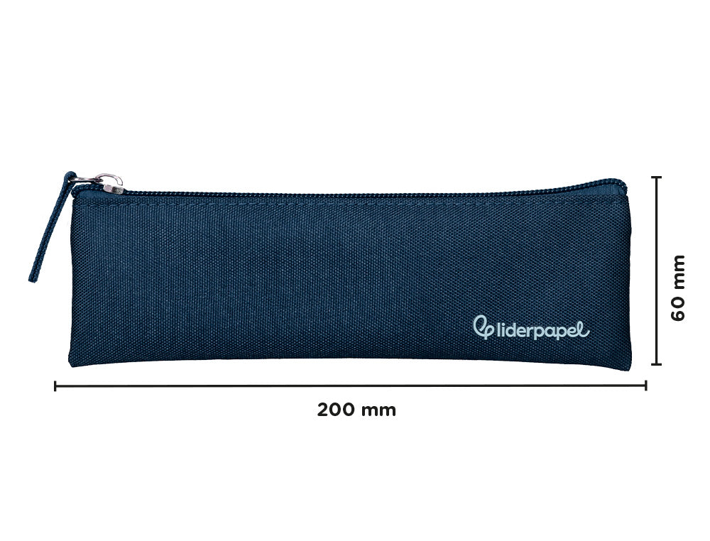 Estuche portatodo liderpapel plano estrecho una cremallera 200x60mm