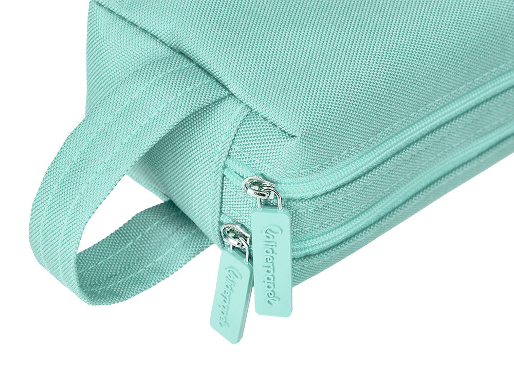 Estuche portatodo liderpapel classic rectangular con asa 2 cremalleras 210 x80mm 