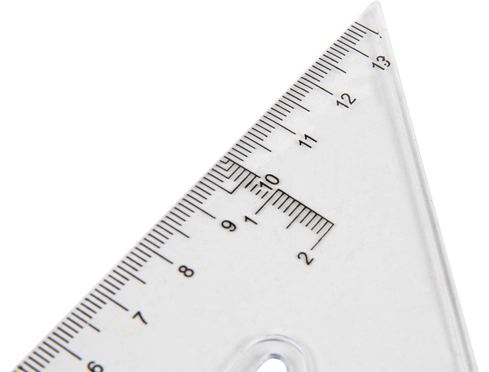 Escuadra liderpapel 20 cm plastico cristal
