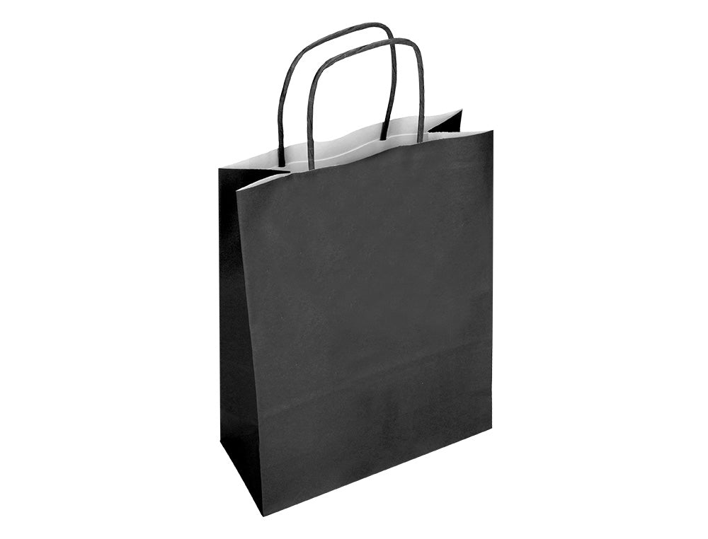 Bolsa papel q-connect celulosa xs con asa retorcida 180x240x80 mm