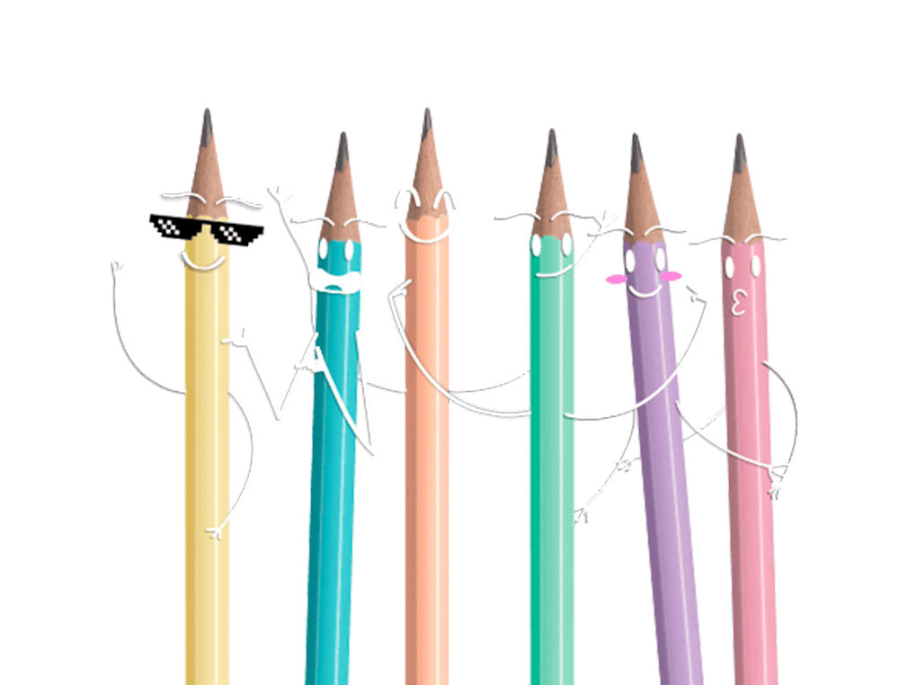 Lapices de grafito con goma stabilo swano mina 2,2 mm dureza hb lila pastel