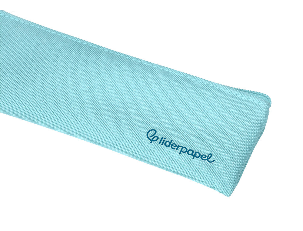Estuche portatodo liderpapel plano estrecho una cremallera 200x60mm