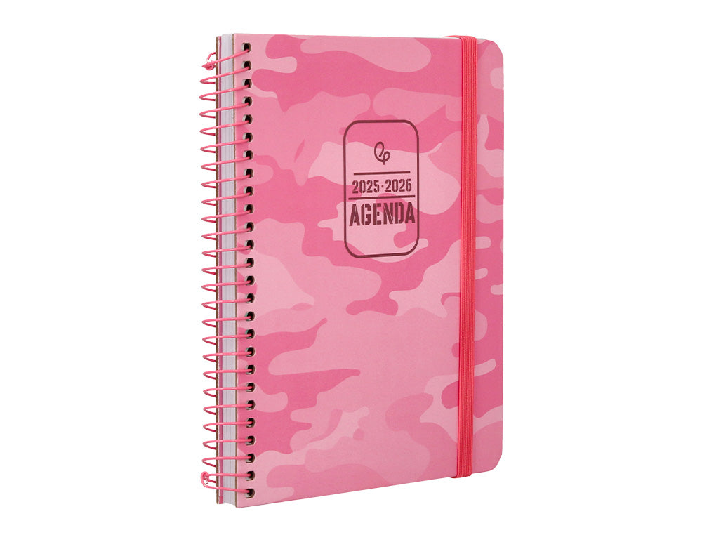 Agenda escolar liderpapel 25-26 teens patterns abstract pattern semana vista a6 bilingue papel fsc 80 gr