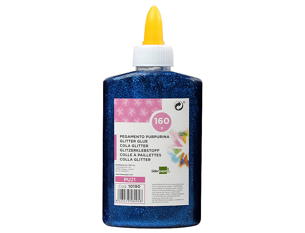 Purpurina pegamento liderpapel fantasia metalizado bote de 160 gr