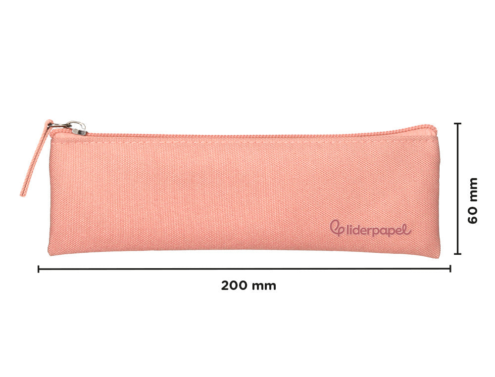 Estuche portatodo liderpapel plano estrecho una cremallera 200x60mm