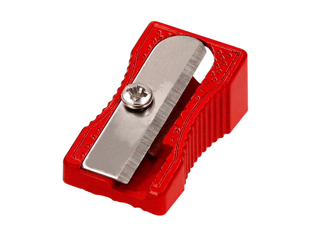 Sacapuntas liderpapel metalico cuña 1 uso color rojo