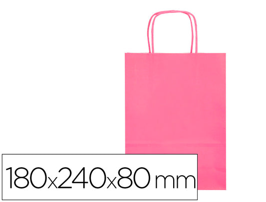 Bolsa papel q-connect celulosa xs con asa retorcida 180x240x80 mm