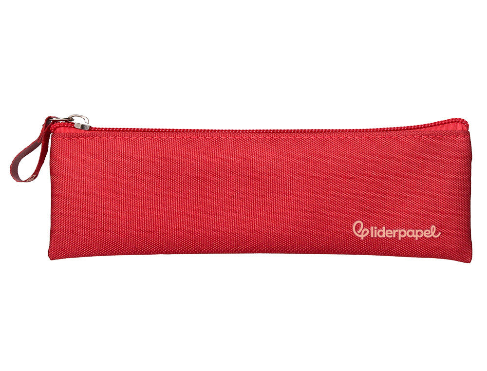 Estuche portatodo liderpapel plano estrecho una cremallera 200x60mm